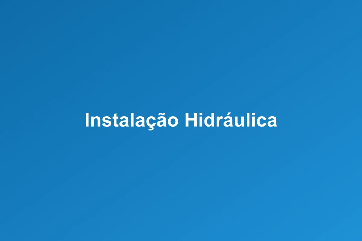 Instalação hidráulica em Contagem