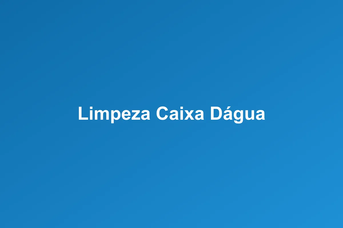 Limpeza de caixa d'água em Contagem